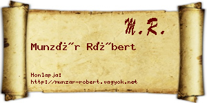 Munzár Róbert névjegykártya